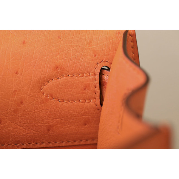 Hermes Kelly 25 Epsom Gris Meyer (0L) Gold Orange