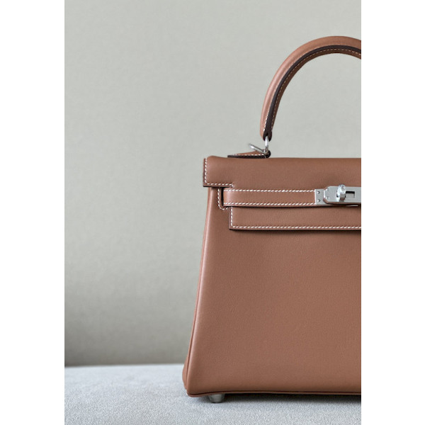 Hermes Kelly 25 Togo Caban (3Y)Gold Hardware Brown