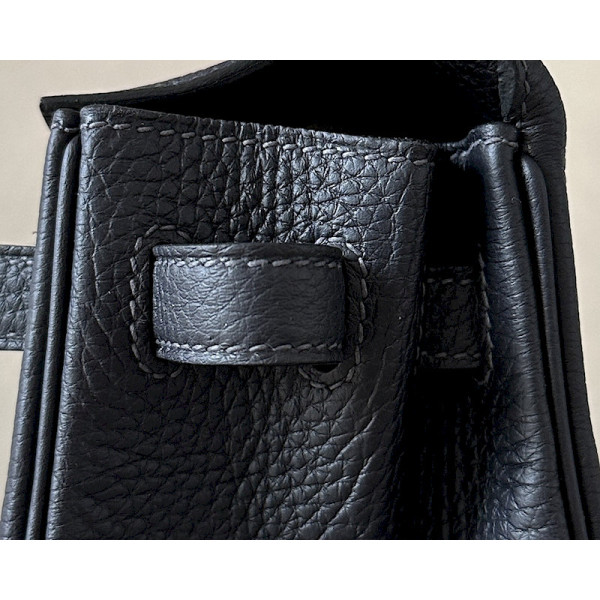Hermes Kelly 25 Togo Gris Mouette(4Z) Palladium Hardware Black