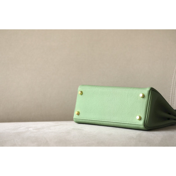 Hermes Picotin Lock 22 Clemence Pale(08) Palladium Hardware Green