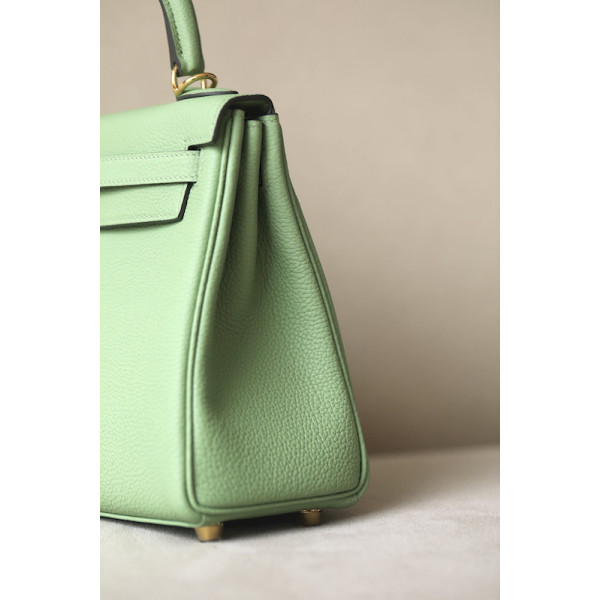 Hermes Picotin Lock 22 Clemence Pale(08) Palladium Hardware Green