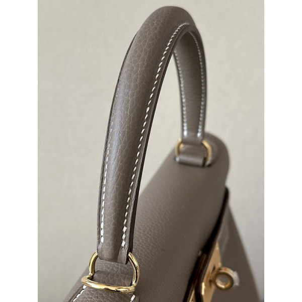 Hermes Kelly 25 Swift Marfa (8Q) Palladium Hardware Elephant Grey