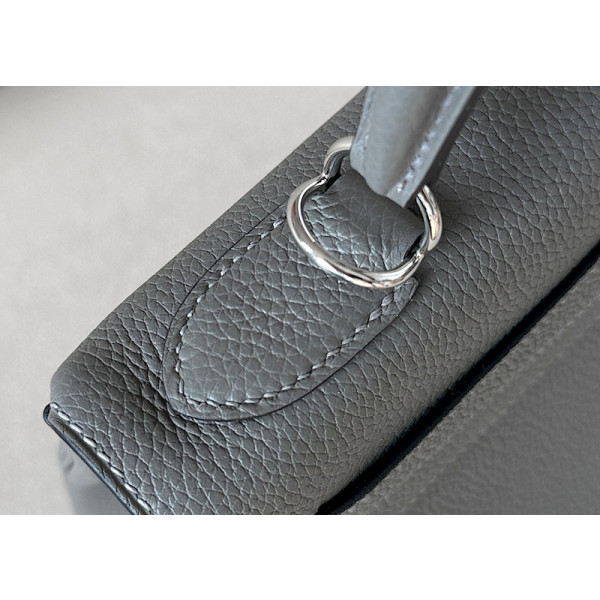 Hermes Kelly 25 Swift Gold (37) Palladium Hardware Dark Grey