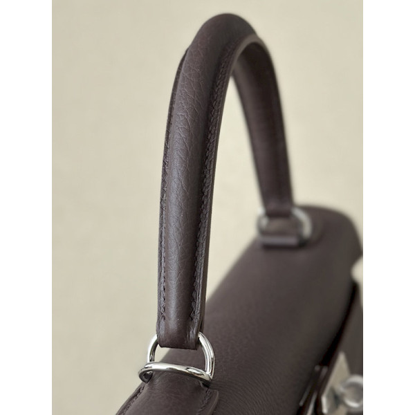 Hermes Kelly 25 Togo Graphite (88) Gold Hardware Dark Brown