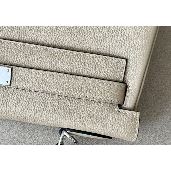 Hermes Kelly 25 Togo Caban (3Y) Palladium Hardware Beige