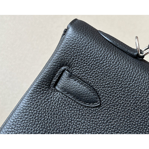 Hermes Kelly 25 Togo Gris Perle(80) Gold Hardware Black