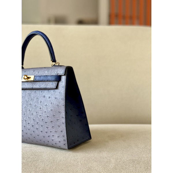 Hermes Kelly 28 Epsom Raisin(59) Palladium Hardware Agate Grey