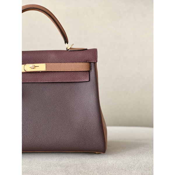 Hermes Kelly 25 Swift Nior (89) Gold Hardware Dark Brown