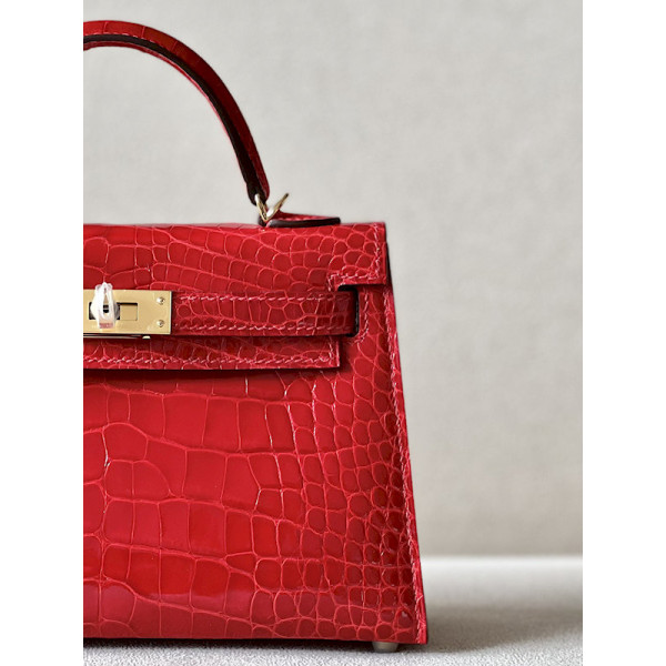 Hermes Birkin Touch ?30 Togo With Crocodile Orange (93) Gold Hardware Red
