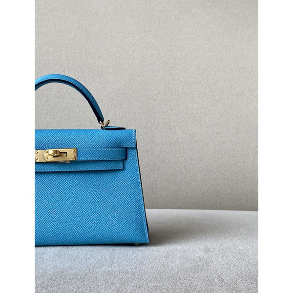 Hermes Kelly Mini Alligator Blue (5P) Palladium Hardware