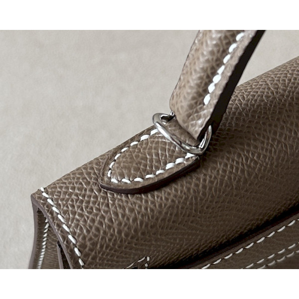 Hermes Kelly Mini Alligator Nior (89) Gold Hardware Dark Beige
