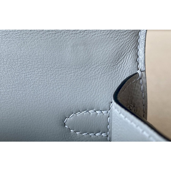 Hermes Kelly Mini Alligator Vert Jade (O6) Palladium Hardware Grey