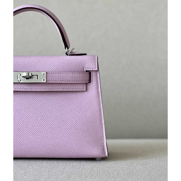 Hermes Kelly Mini Epsom Bougainviuier (A5) Gold Hardware Pink