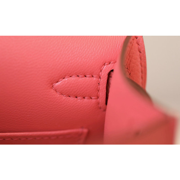Hermes Kelly Mini Epsom Etain (8F) Gold Hardware Pink