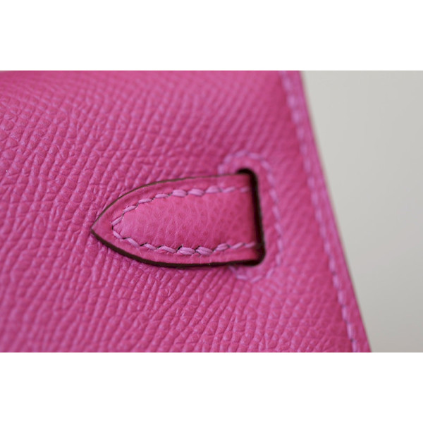 Hermes Kelly Mini Epsom Craie (10) Palladium Hardware Rose Pink