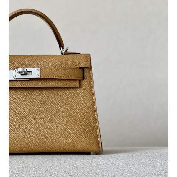 Hermes Kelly Mini Epsom Feu (9J) Gold Hardware Brown