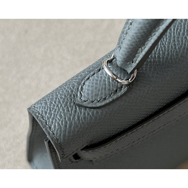 Hermes Kelly Mini Epsom Mauve Pale (09) Gold Hardware Dark Grey