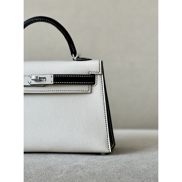 Hermes Kelly Pochette HSS Swift Rose Sakura(3Q) And Rose Extreme(I6)Palladium Hardware White