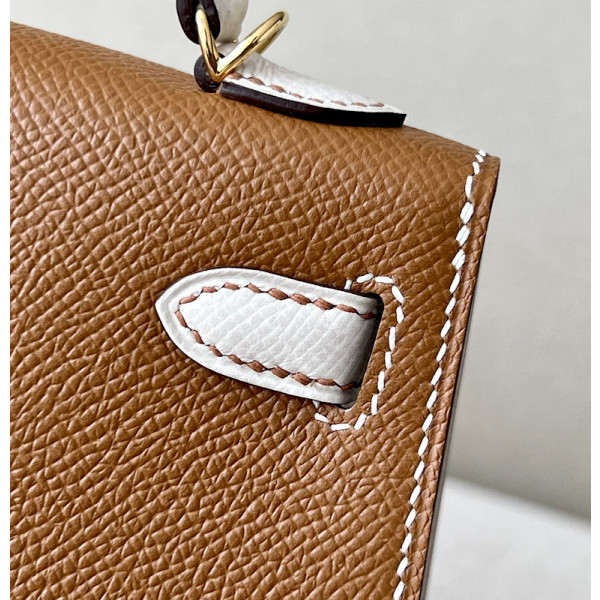 Hermes Kelly Mini Epsom Mauve Sylvestre (X9) Gold Hardware Brown