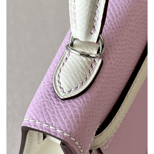Hermes Kelly Mini Epsom Rose Sakura (3Q) Palladium Hardware Pink