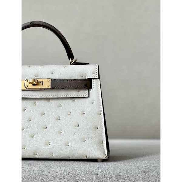 Hermes Kelly Mini HSS Epsom Blue Saphir(73), Blue France(71) And Nior(89) Palladium Hardware Beige