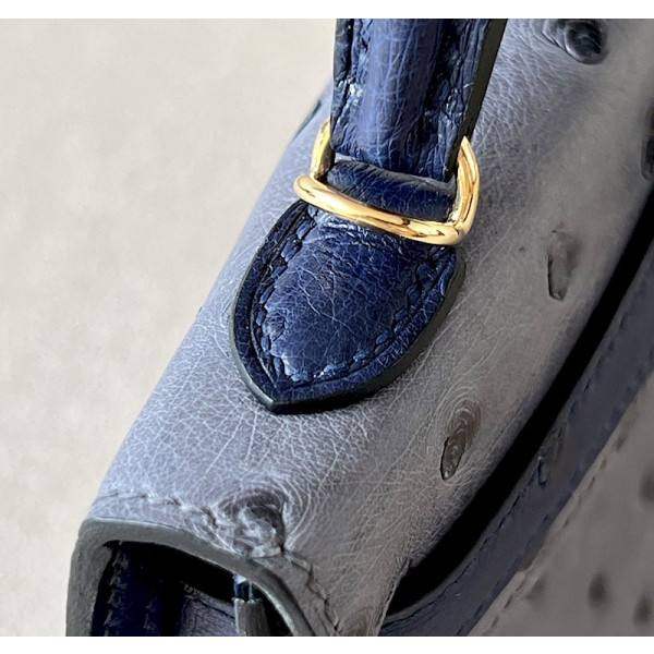 Hermes Kelly Mini Epsom Trench (S2) Gold Hardware Pearl Grey
