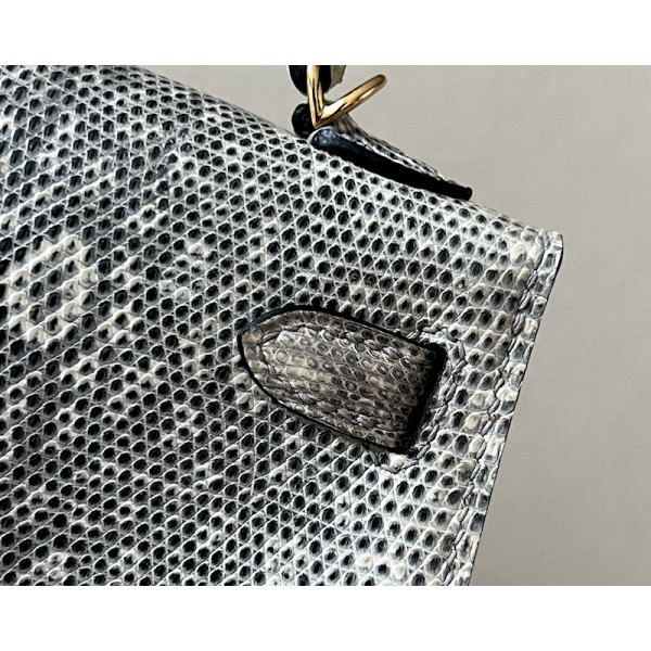 Hermes 24/24 Mini 21 Alligator, Evercolor And Swift Blue Saphir (73) Gold Hardware Grey