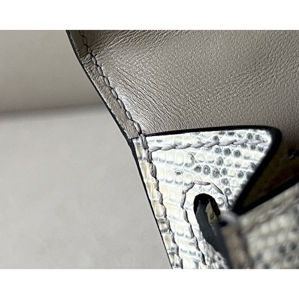 Hermes 24/24 Mini 21 Alligator, Evercolor And Swift Blue Saphir (73) Gold Hardware Grey