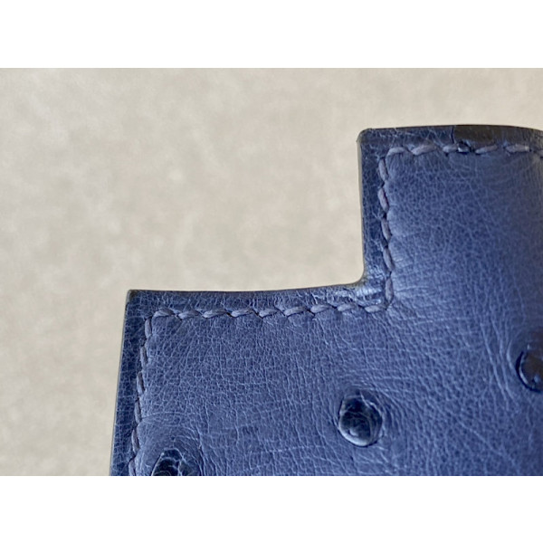 Hermes Kelly Mini HSS Epsom Blue Brume(T0), Sesame(2S) And Vert Jade(O6) Palladium Hardware Dark Blue