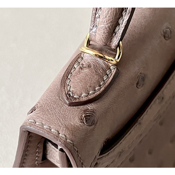 Hermes Kelly Mini HSS Epsom Etoupe(18), Ecorce(4C) And Nior(89) Palladium Hardware Dark Brown