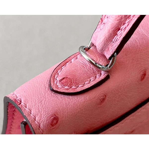 Hermes 24/24 Mini 21 Evercolor And Swift Etoupe (18) Gold Hardware Pink