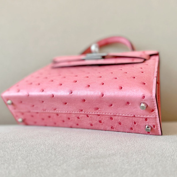 Hermes 24/24 Mini 21 Evercolor And Swift Etoupe (18) Gold Hardware Pink