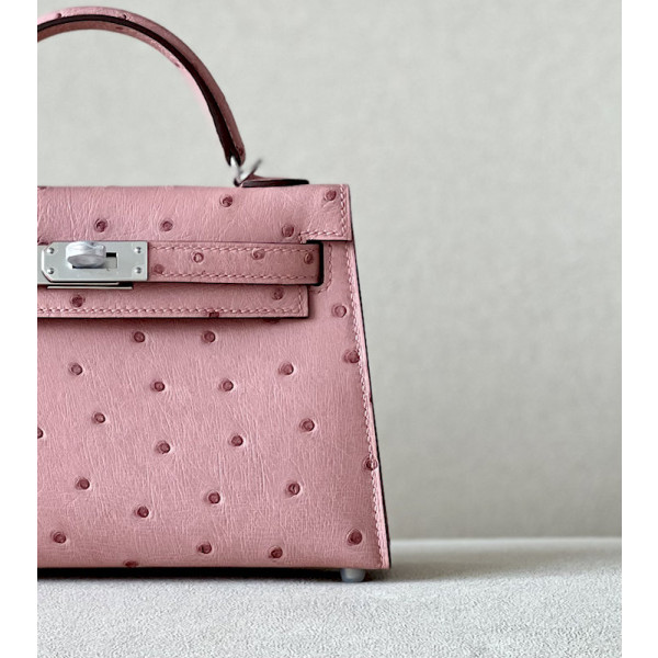 Hermes Kelly Mini HSS Epsom Nata(I2), Chai(0M) And Gris Meyer(0L) Palladium Hardware Pink