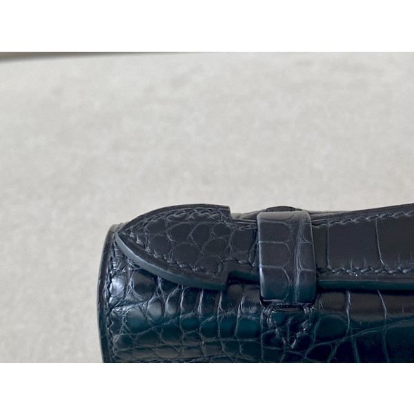 Hermes Kelly Mini Epsom Black (93) Palladium Hardware