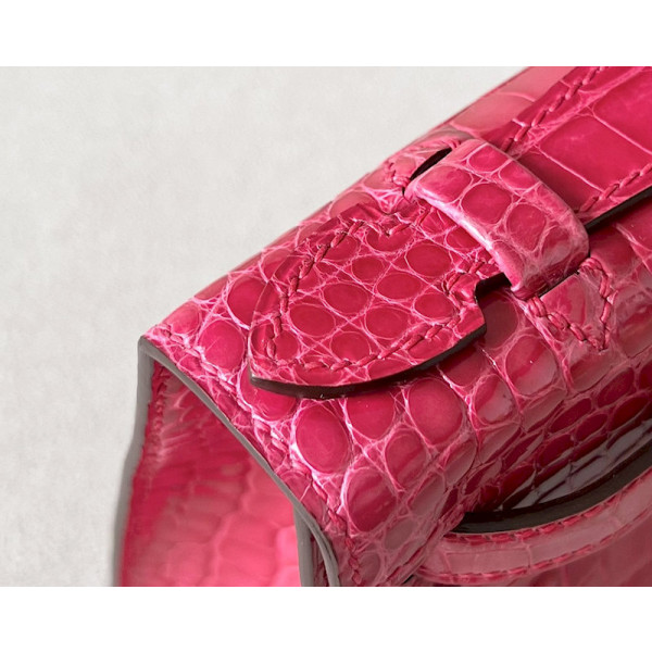 Hermes Kelly Mini Ostrich Nior (89) Gold Hardware Pink