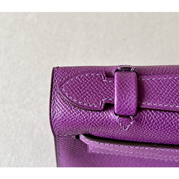 Hermes Kelly Pochette Swift Chai (0M) Gold Hardware Purple