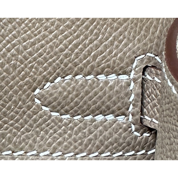 Hermes Kelly 25 Ostrich Anemone(P9) Palladium Hardware Dark Brown