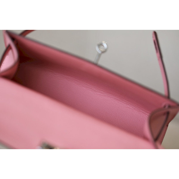Hermes Kelly 25 Ostrich Nior(89) Gold Hardware Pink