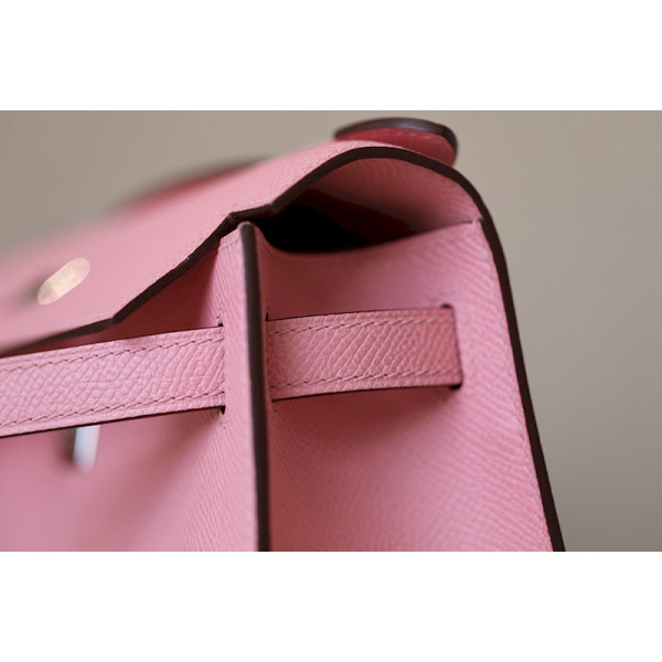 Hermes Kelly 25 Ostrich Nior(89) Gold Hardware Pink