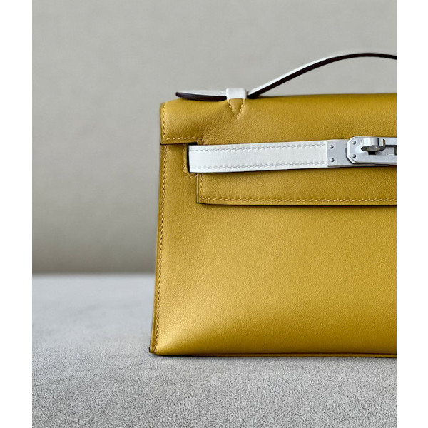 Hermes Kelly Mini HSS Epsom Nata(I2) And Gris Asphalte(M8)Gold Hardware Yellow