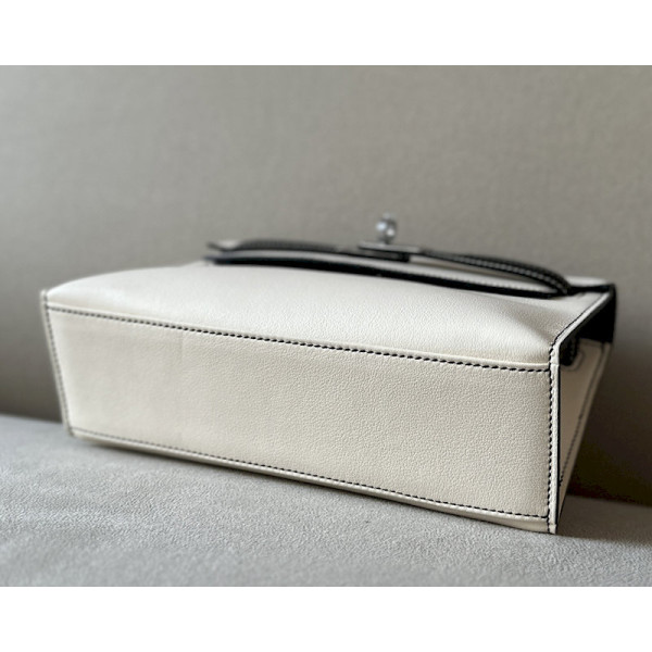 Hermes Kelly Pochette Alligator Ficelle (17) Palladium Hardware White
