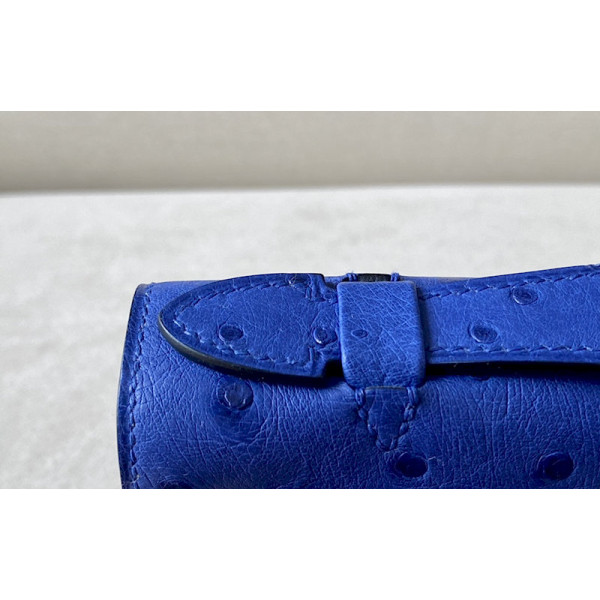 Hermes Kelly Pochette Epsom Rose Pourpre (L3) Gold Hardware Dark Blue