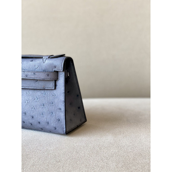 Hermes Kelly Pochette Epsom Gold (37) Gold Hardware Blue