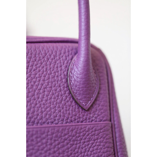 Hermes Lindy 26 Clemence Bambou (1K) Palladium Hardware Dark Purple