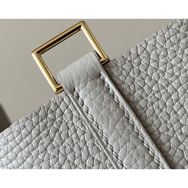 Hermes Picotin Lock 18 Clemence and Ostrich Biscuit(4B) and Vanille(Y1) Palladium Hardware White