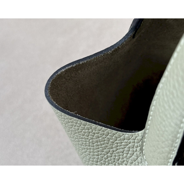 Hermes Roulis Mini HSS Evercolor Blanc (01) And Lime(9R)Palladium Hardware Olive Green