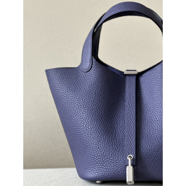 Hermes Picotin Lock 18 Clemence Beton(8L) Gold Hardware Dark Purple