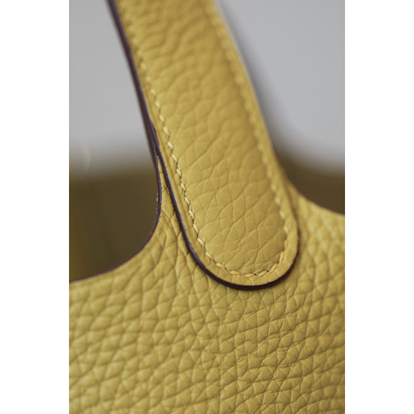 Hermes Roulis Mini HSS Evercolor Mauve Pale (09) And Gold(37)Palladium Hardware Yellow