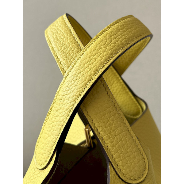 Hermes Picotin Lock 18 Clemence Encre(M3) Palladium Hardware Yellow