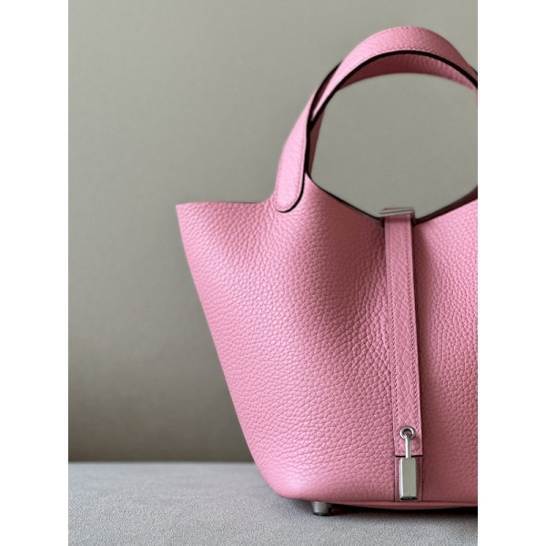 Hermes Picotin Lock 18 Clemence Limoncello(0Y) Gold Hardware Pink